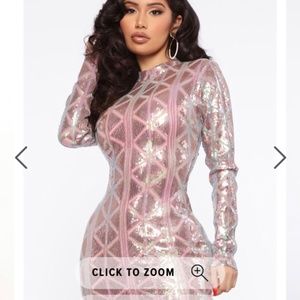 Pink sequins dress New Condition Size 2X